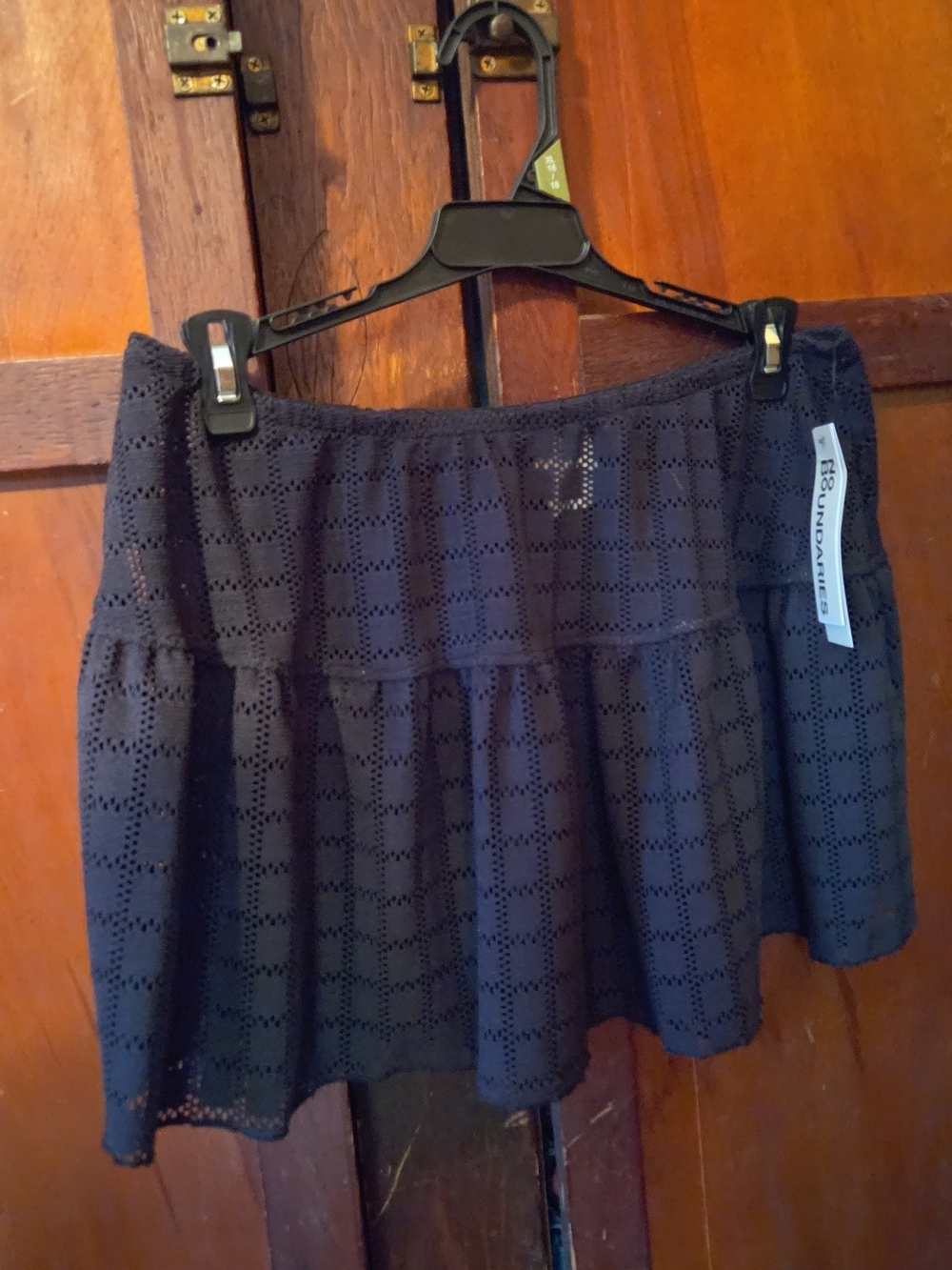 Black Swim Tiered Mini Skirt